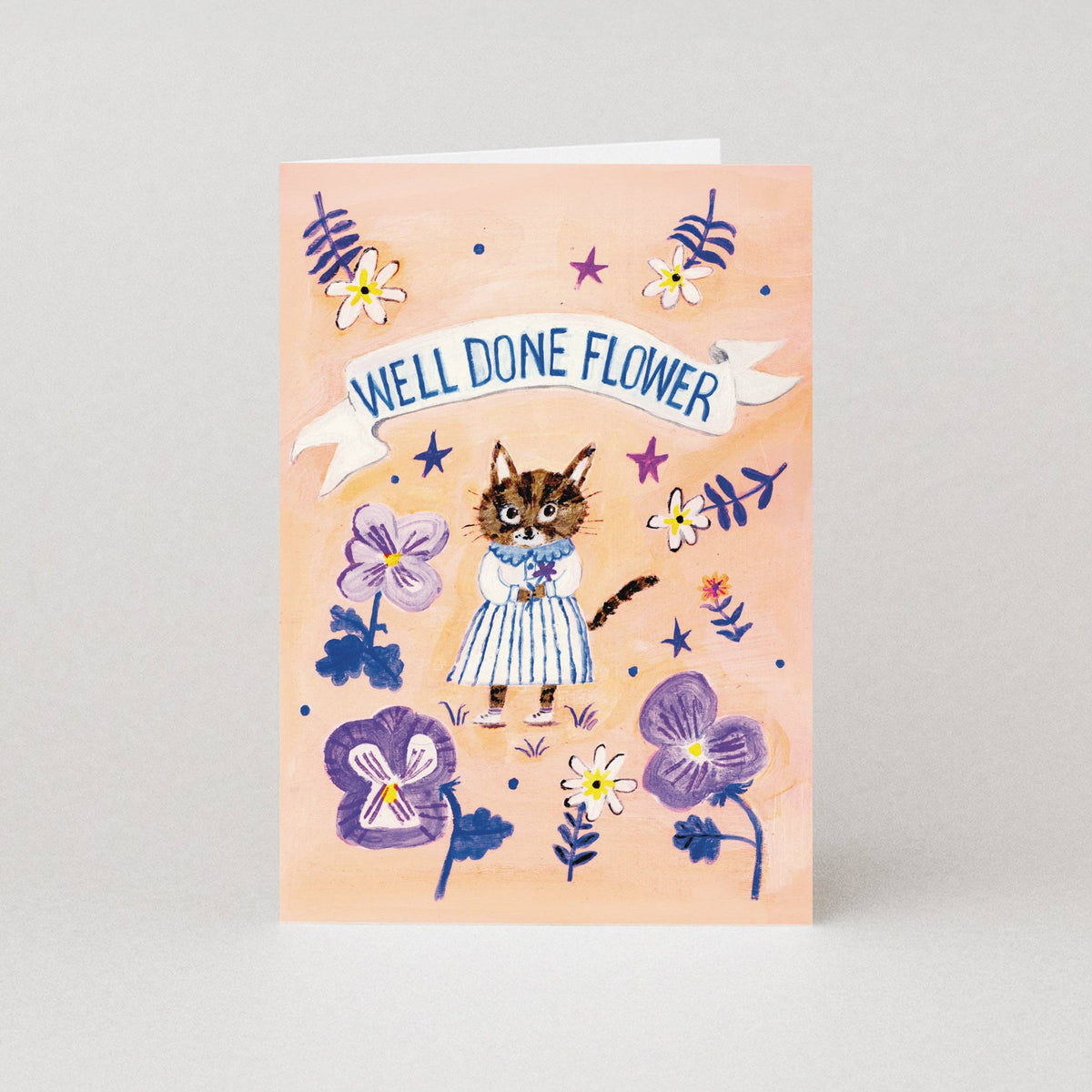 Well Done Flower Cat Congratulations Card by penny black