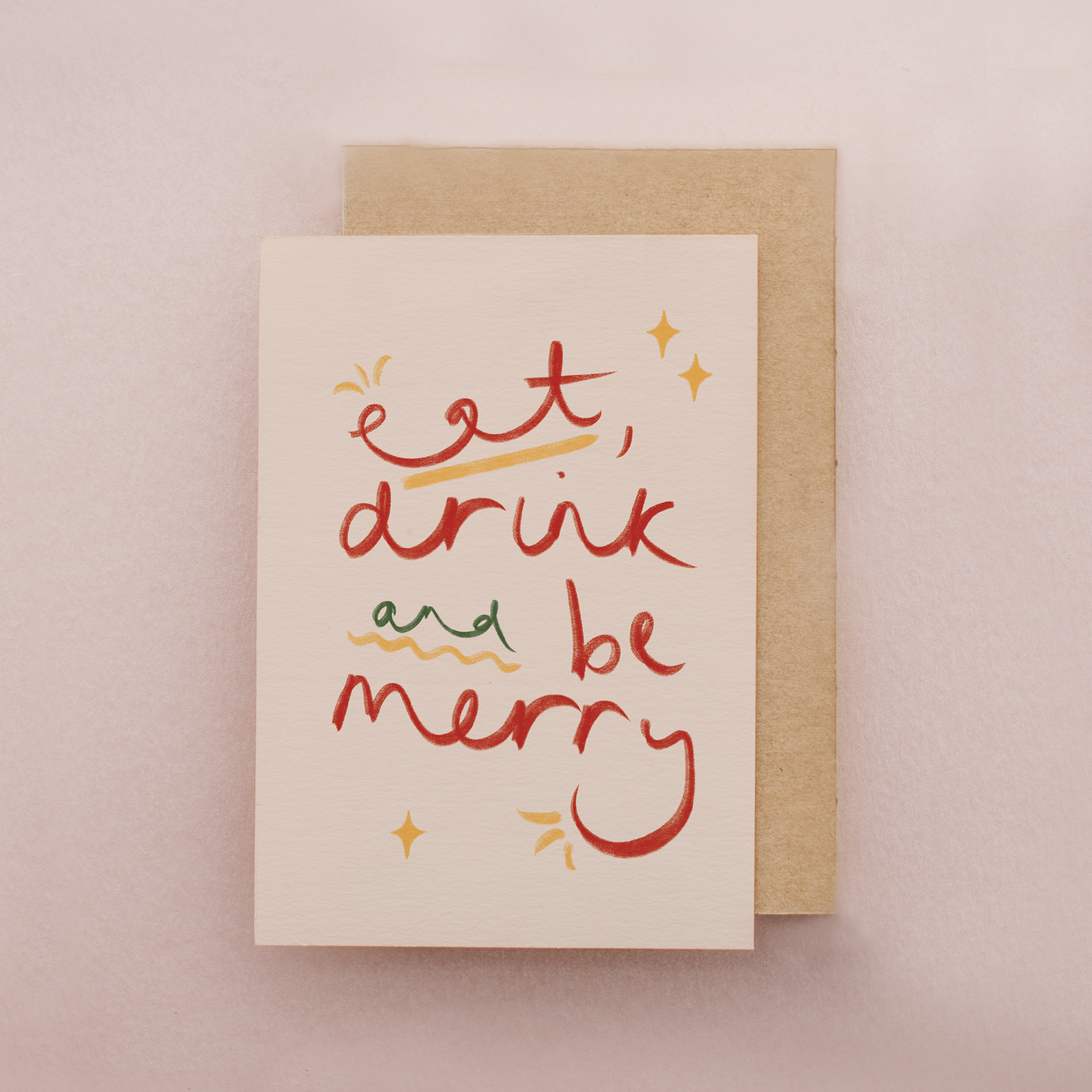 Eat Drink Merry Felt Tips Mini Christmas Card by lib's cards at penny black