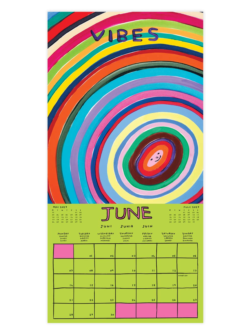 2027 David Shrigley Wall Calendar by penny black - June vibes