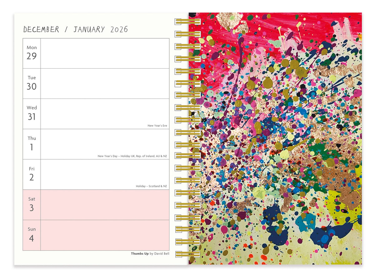Arthouse Unlimited A5 2026 Wiro Diary By Penny Black showing inside page