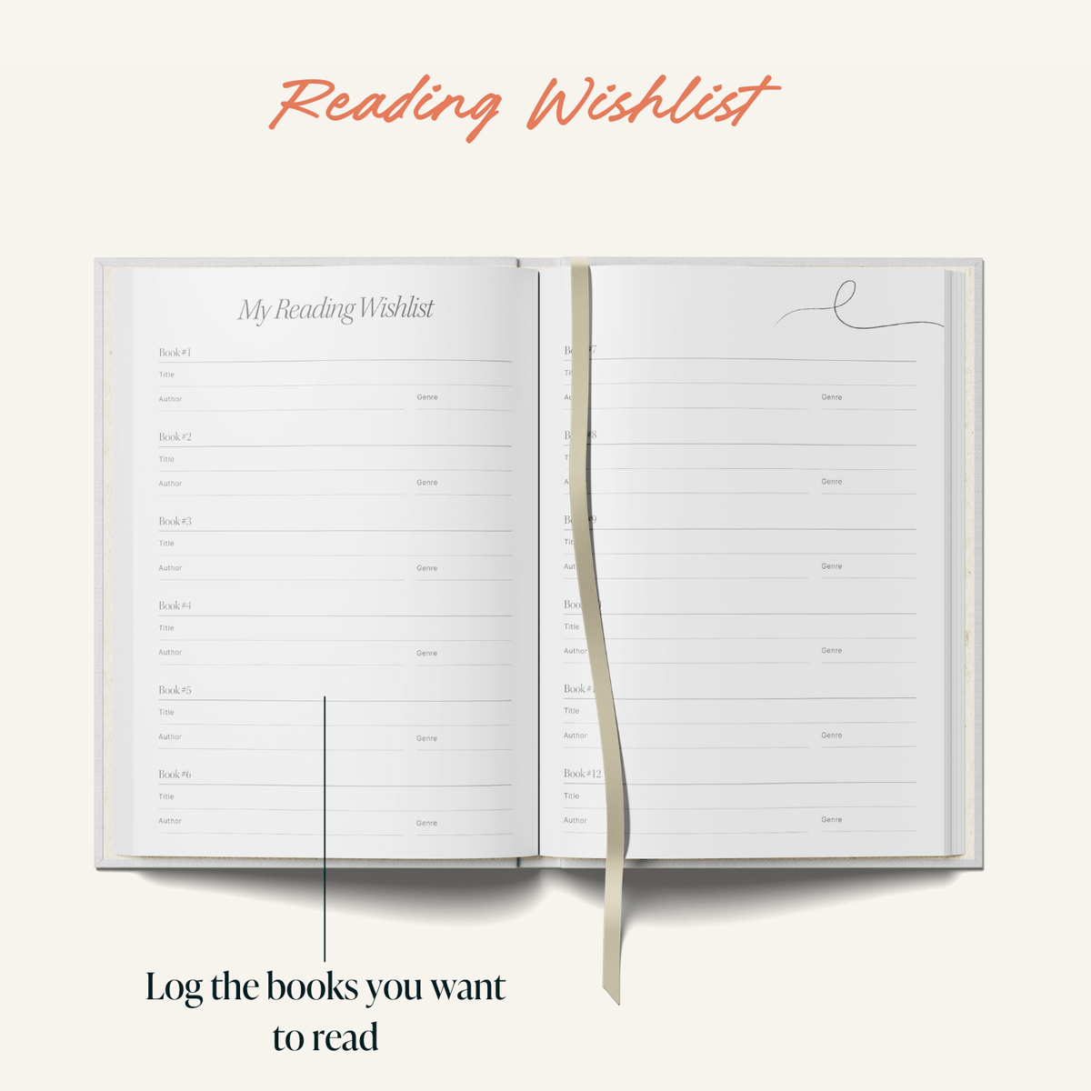 Read More Books Log A5 Reading Planner by penny black showing reading wishlist layout