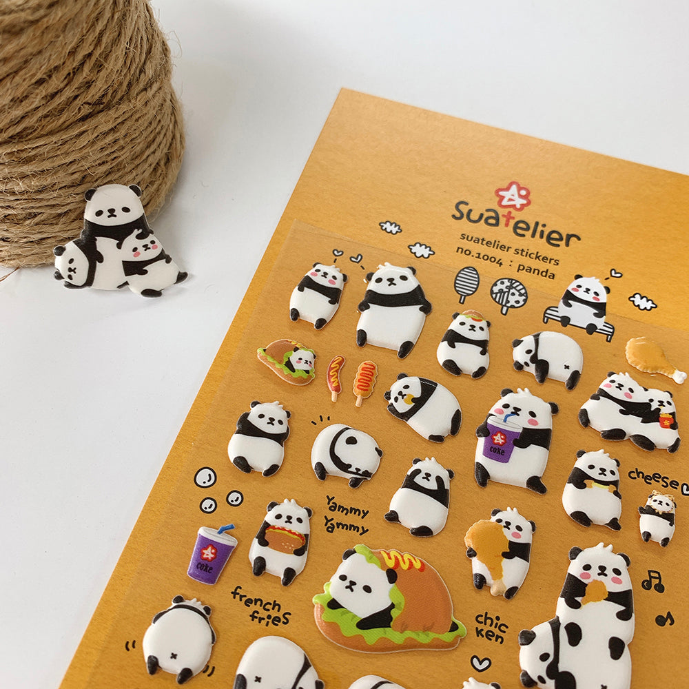 Suatelier No 1004 Daily Deco Panda Sticker Sheet By Penny Black