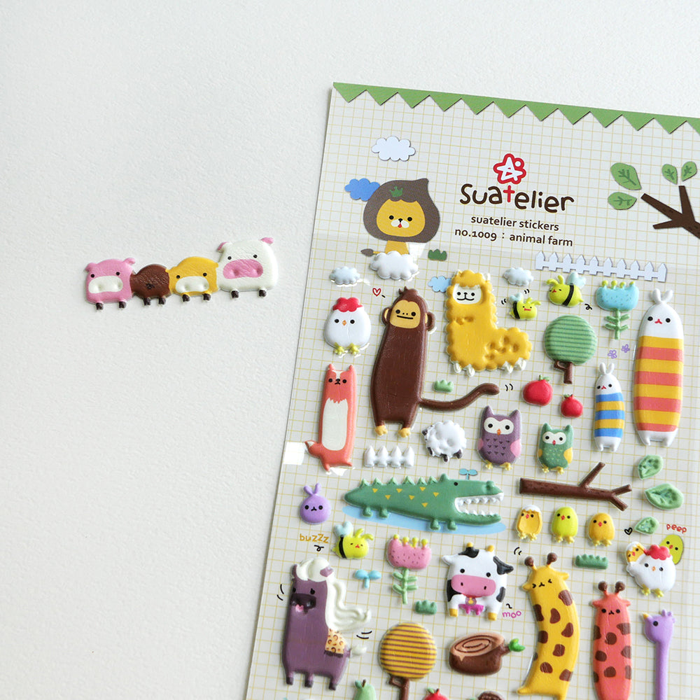 Suatelier No 1009 Daily Deco Animal Farm Sticker Sheet By Penny Black