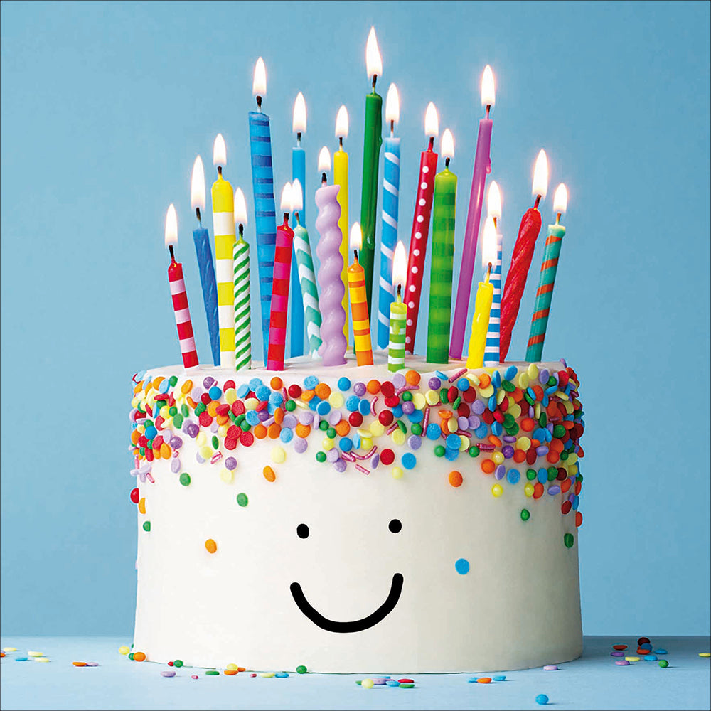 Happy Face Candle Hair Photographic Card at Penny Black