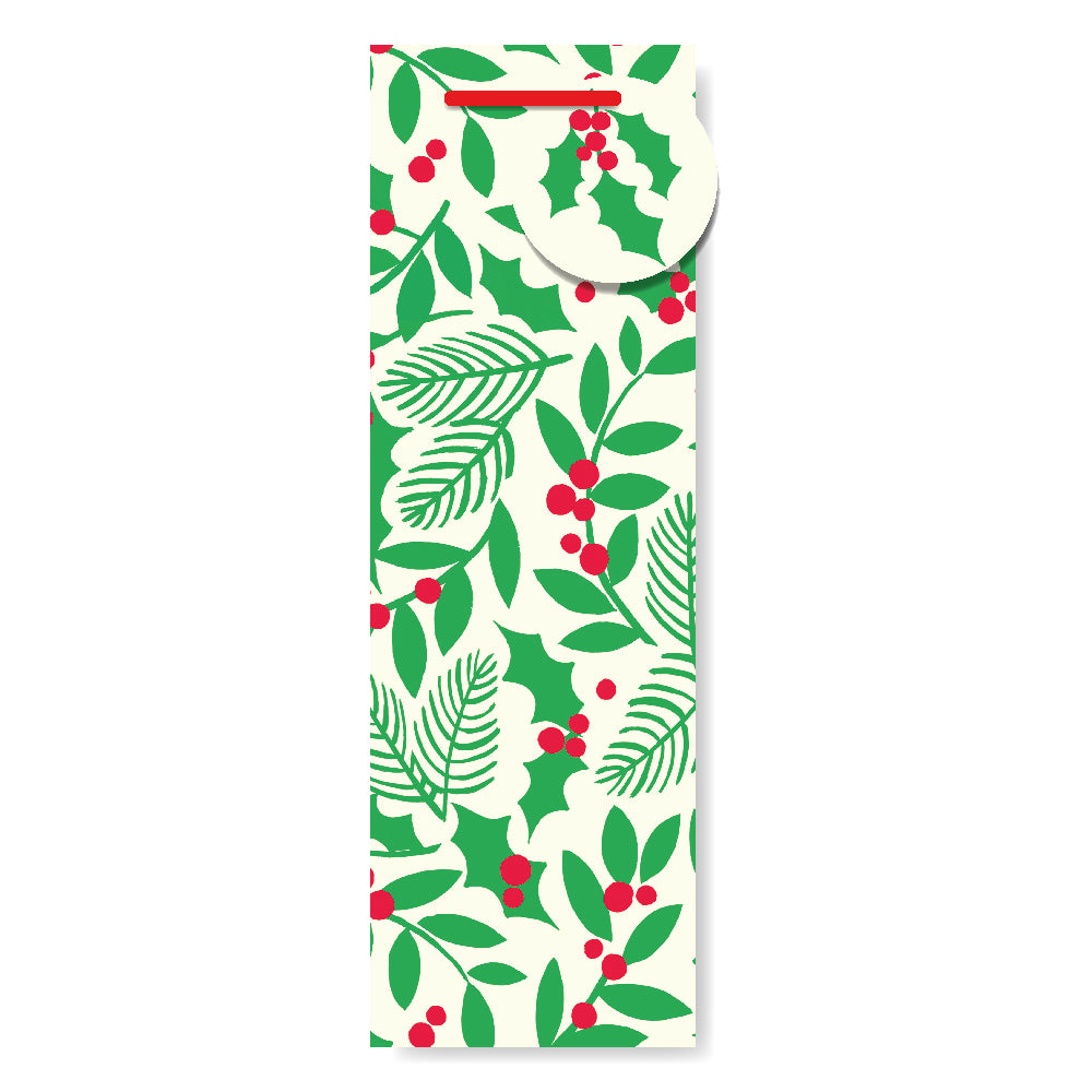 Christabelle Holly Print Christmas Bottle Gift Bag By Penny Black