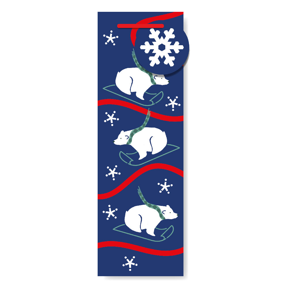 Blizzard Polar Bear Christmas Bottle Gift Bag By Penny Black