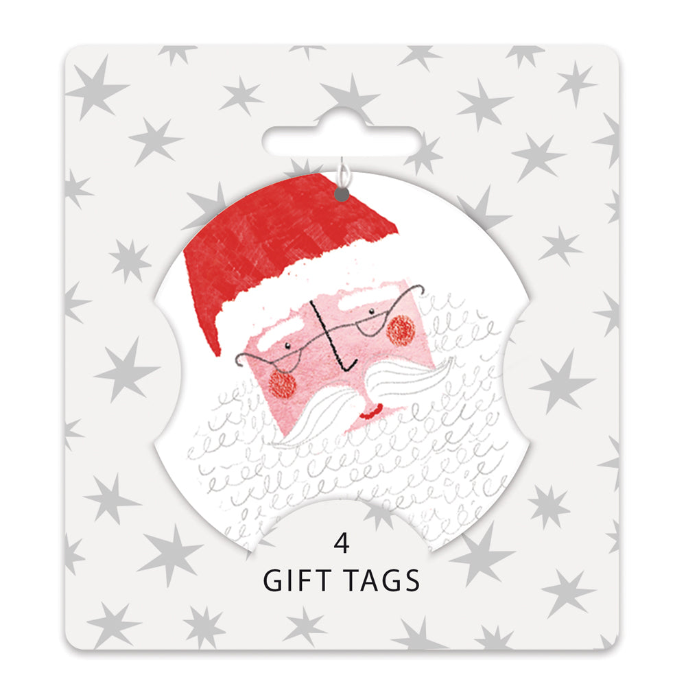 Toboggan Santa Christmas Gift Tags 4 Pack By Penny Black