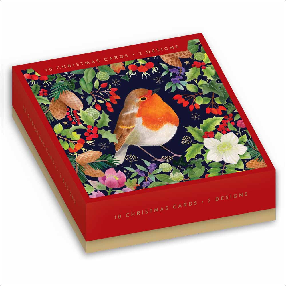 Winter Birds Robin & Pheasant Box Of 10 Christmas Cards By Penny Black