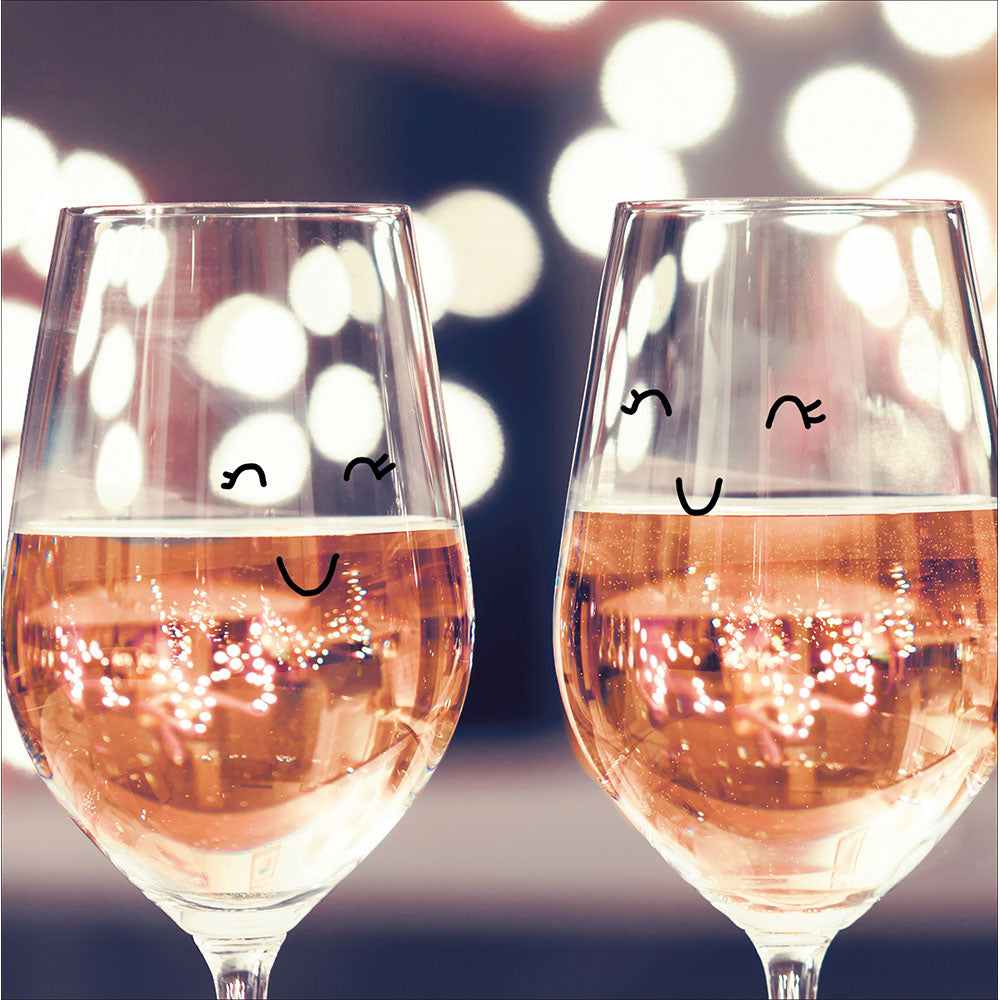 Funny Faces Champagne Glasses Photographic Card from Penny Black