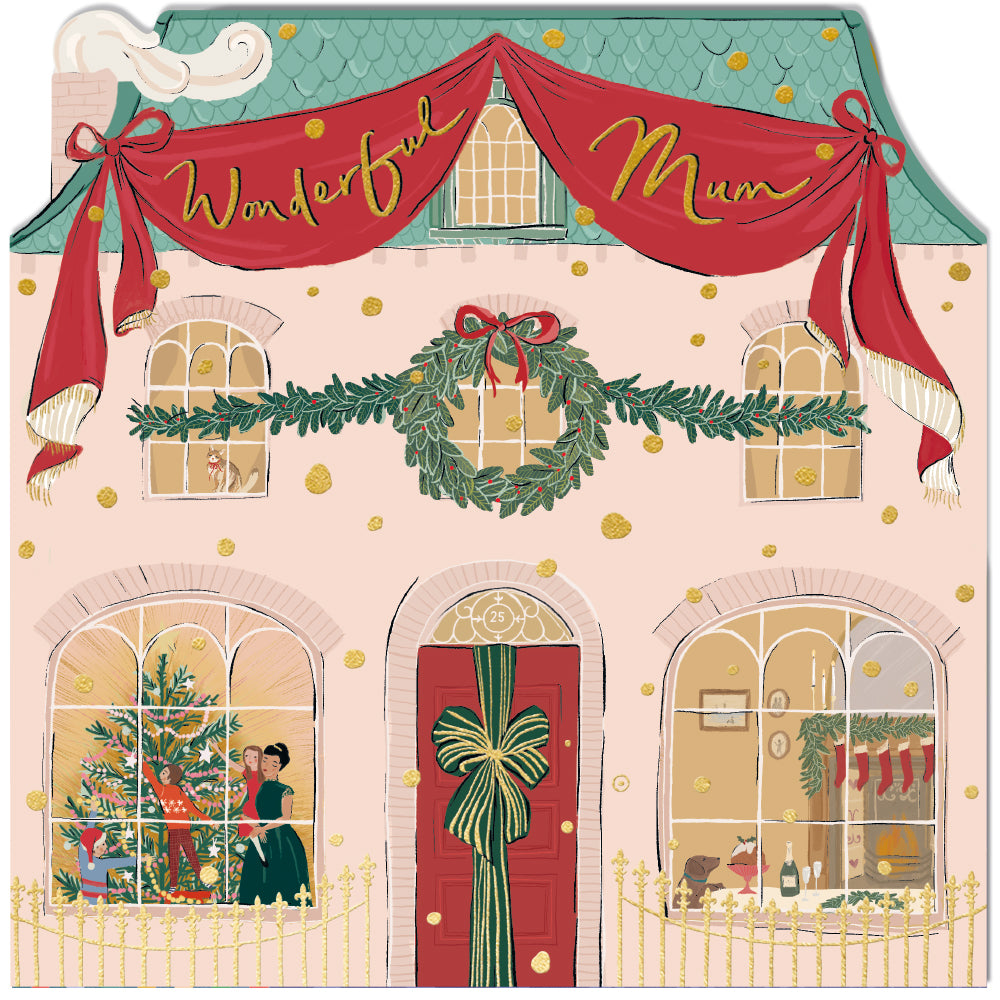 Enchanting House Wonderful Mum Home For Christmas Card By Penny Black