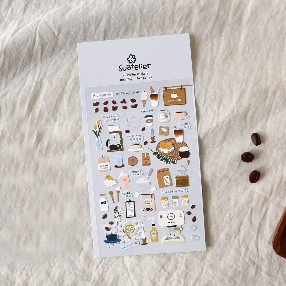 Suatelier No 1084 Daily Deco I Like Coffee Sticker Sheet By Penny Black