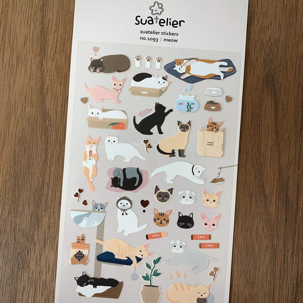 Suatelier No 1093 Daily Deco Meow Cat Sticker Sheet By Penny Black