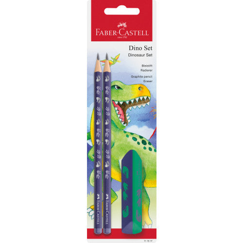 Faber Castell Dinosaur Pencil & Eraser Set By Penny Black