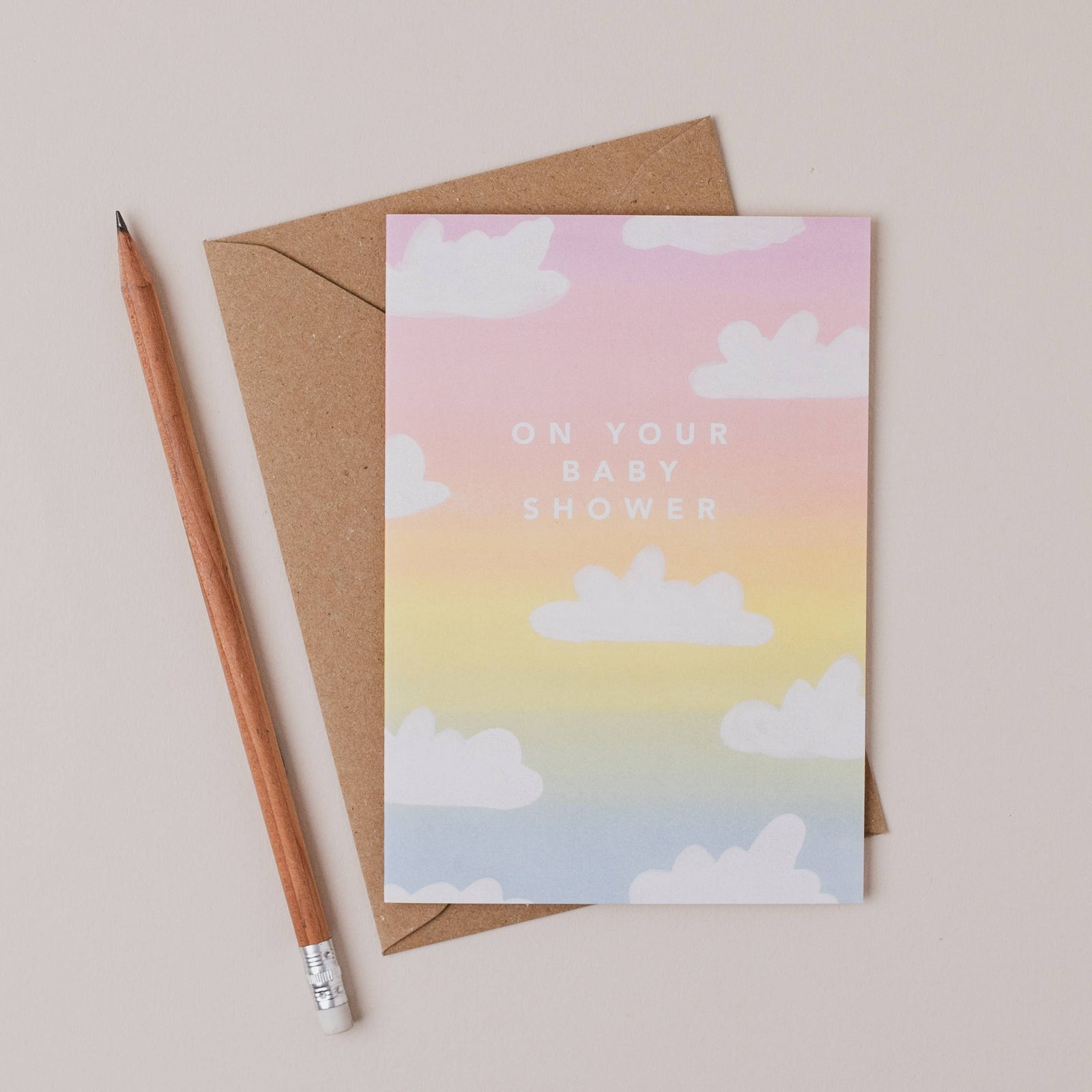 Rainbow Clouds Baby Shower Card by joy jen studio at penny black