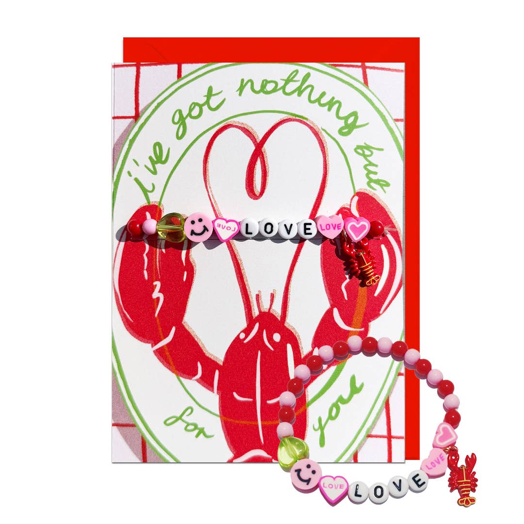 Nothing But LOVE Lobster Bracelet Card showing bracelet separately by penny black