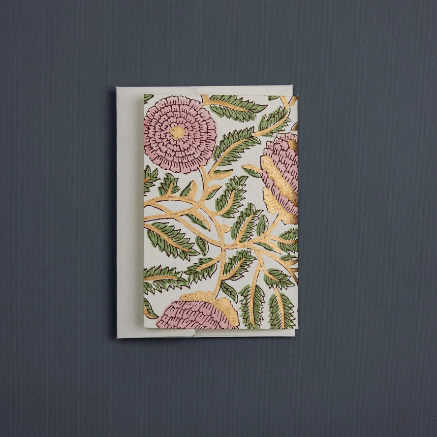 Keepsake Block Printed Photo Frame Birthday Card - Marigold Blush