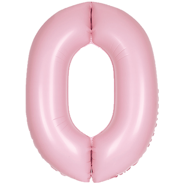 Large 34&quot; Number Foil Balloon number 0 matt pink - Penny Black