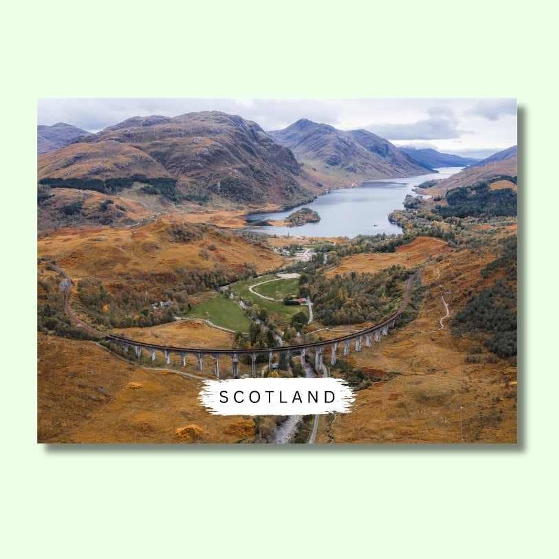 Glenfinnan Viaduct Scottish Postcard by penny black