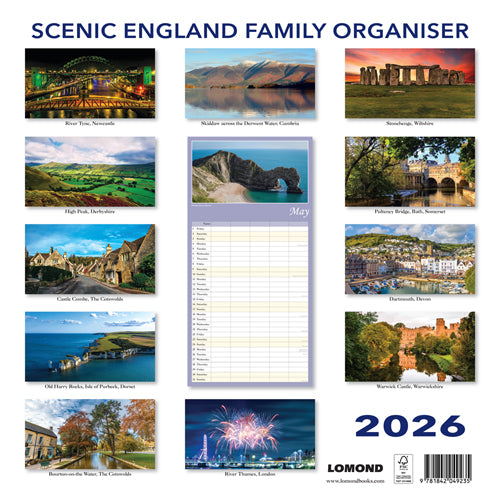 2026 Scenic England Family Organiser Calendar By Penny Black