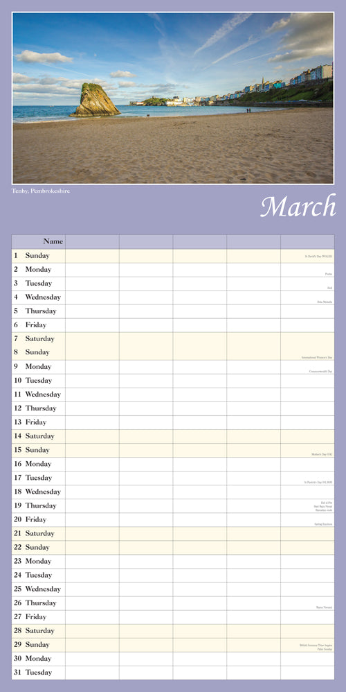 2026 Scenic Wales Family Organiser Calendar By Penny Black