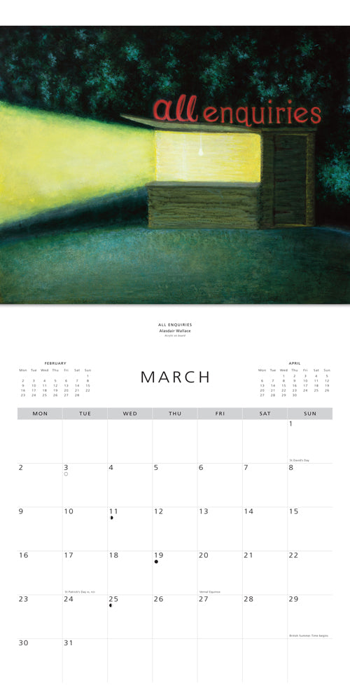 2026 Scottish Artists Open Eye Gallery Calendar By Penny Black