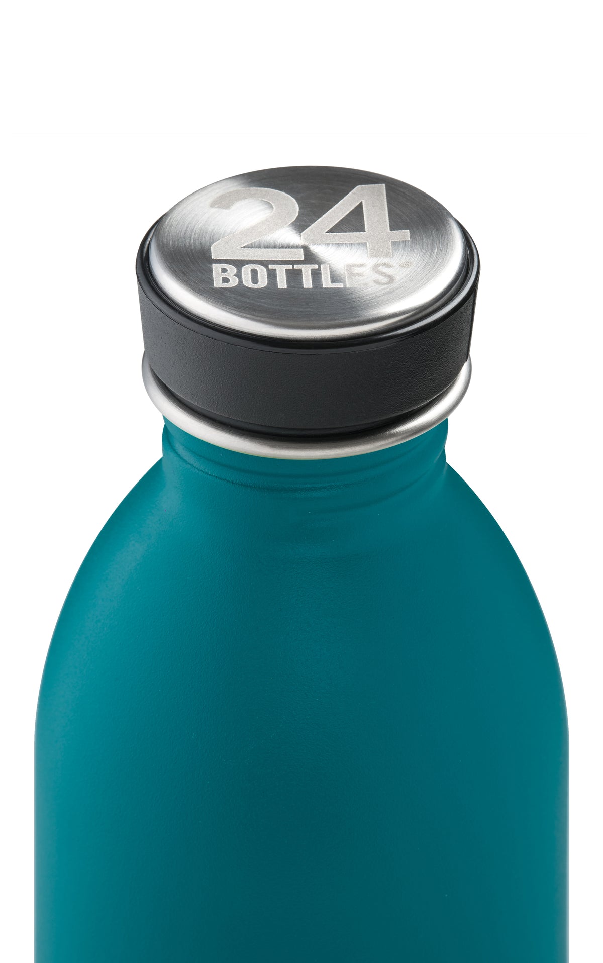 24Bottles 250ml Urban Water Bottle - Atlantic Bay Turquoise by penny black showing lid