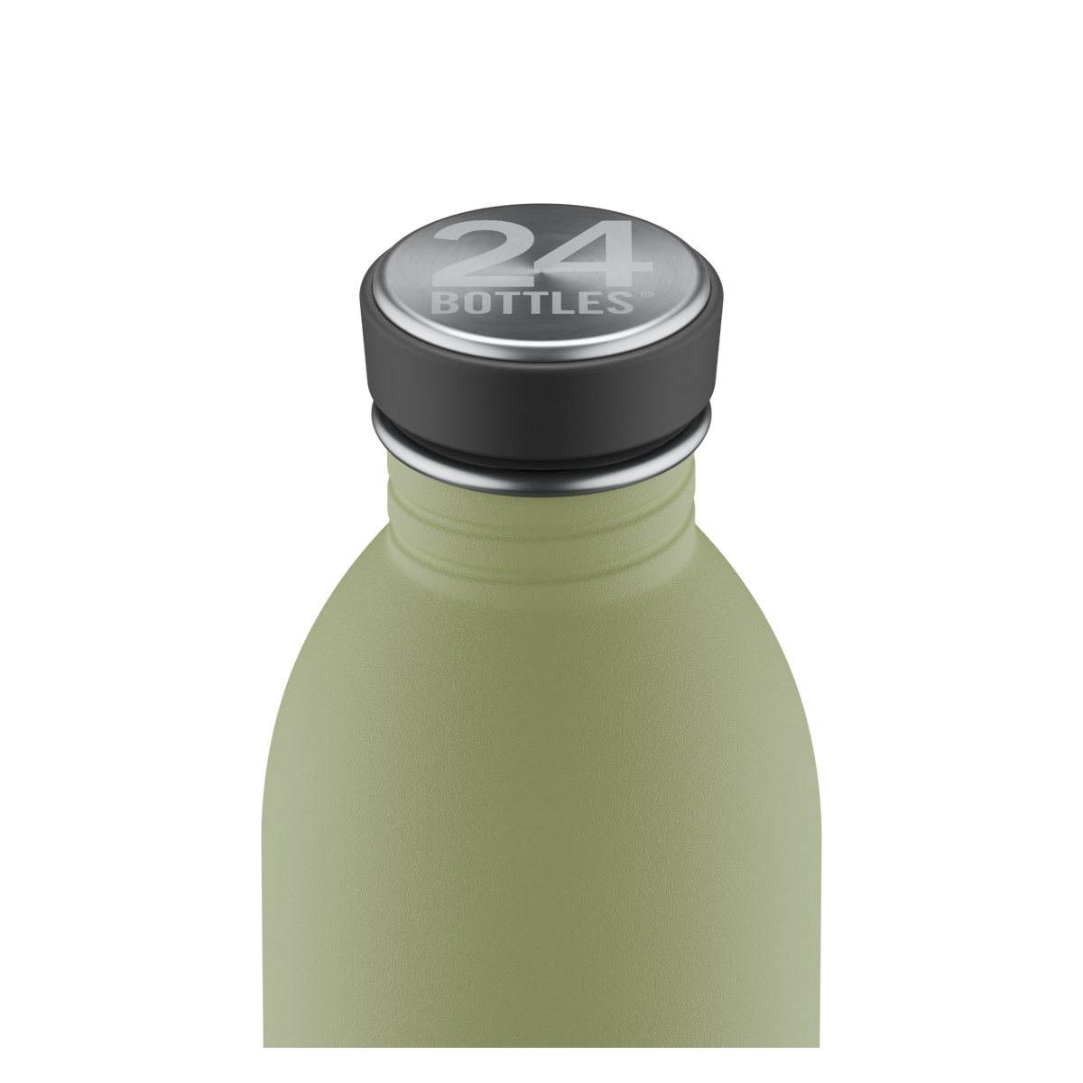 24Bottles 050 Urban Water Bottle - Sage showing lid by penny black