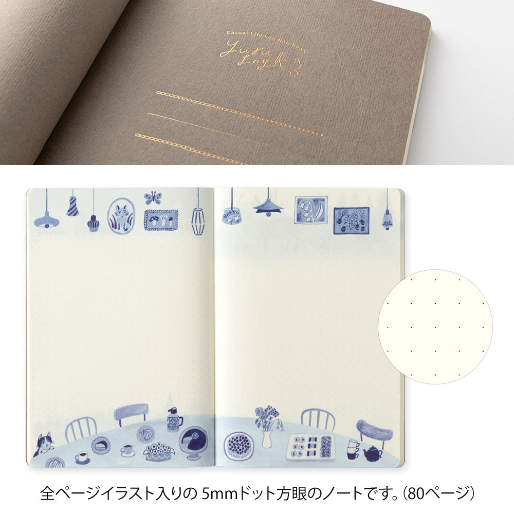Midori Yuru Log B6 Notebook - Blue Nordic By Penny Black
