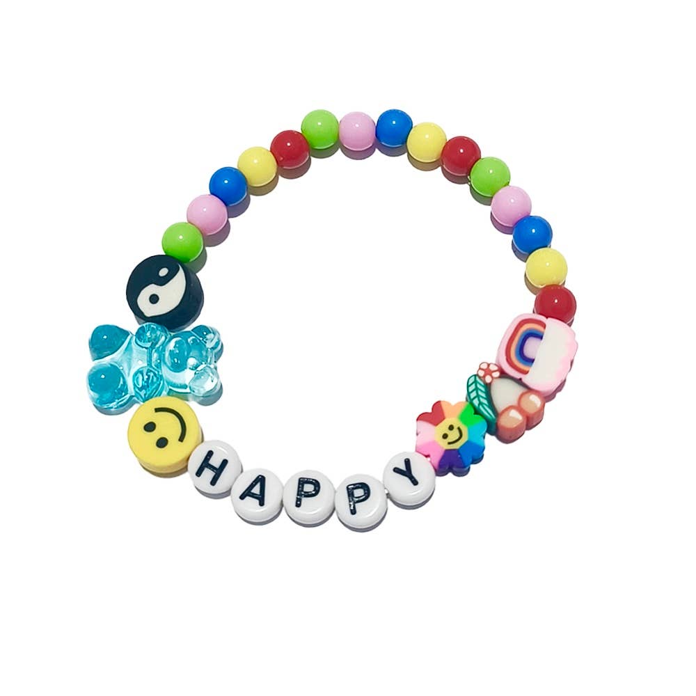 Happy Xmas HAPPY Bracelet Christmas Card by Jolly Awesome at Penny Black showing close up of friendship bracelet