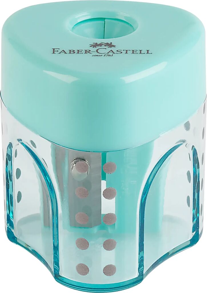 Faber Castell Grip Auto Mini Pencil Sharpener - showing turquoise colour by penny black