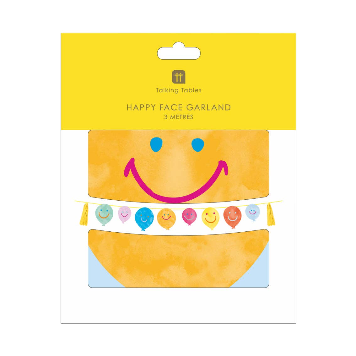 Happy Face Birthday Balloons Paper Garland 3m by penny black