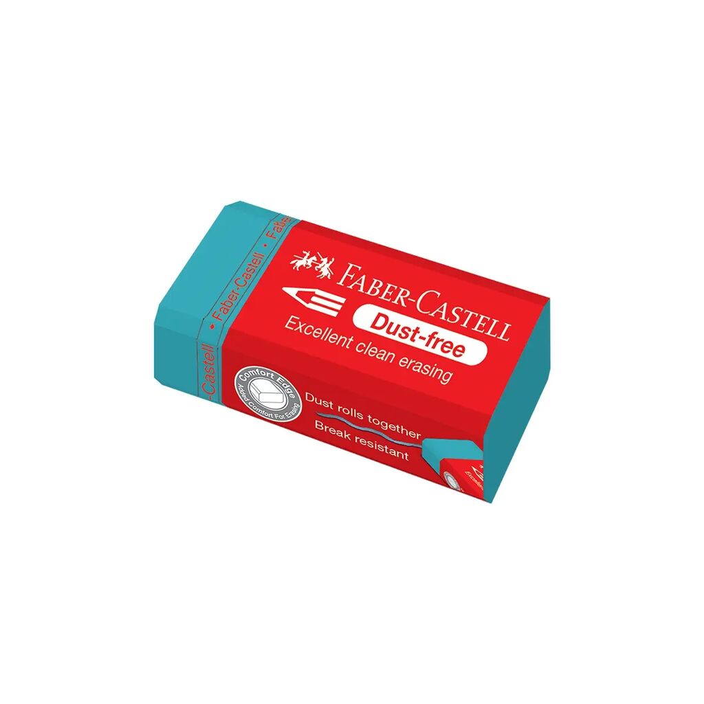 Faber Castell Colourful Dust-Free Eraser - showing turquoise colour by penny black