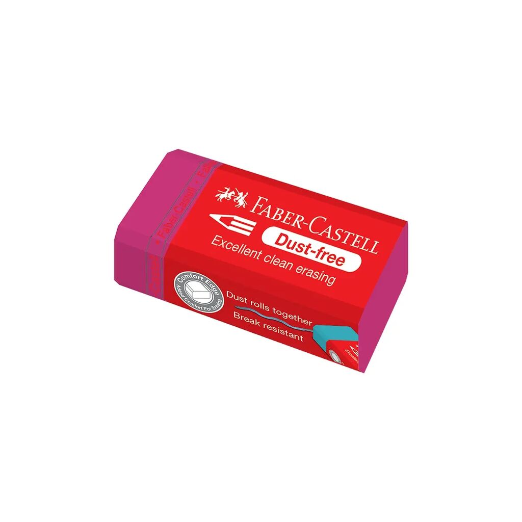 Faber Castell Colourful Dust-Free Eraser - showing pink colour by penny black