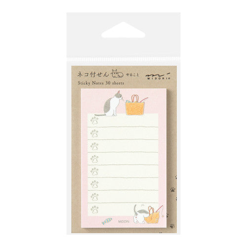 Midori Sticky Notes - To Do - Pink Cat By Penny Black