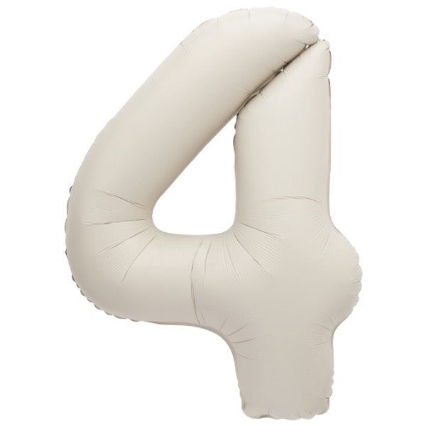 Large 34&quot; Number Foil Balloon number 4 matt nude - Penny Black