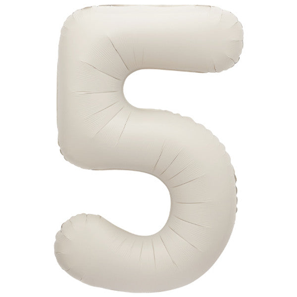 Large 34&quot; Number Foil Balloon number 5 matt nude - Penny Black