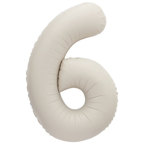 Large 34&quot; Number Foil Balloon number 6 matt nude - Penny Black