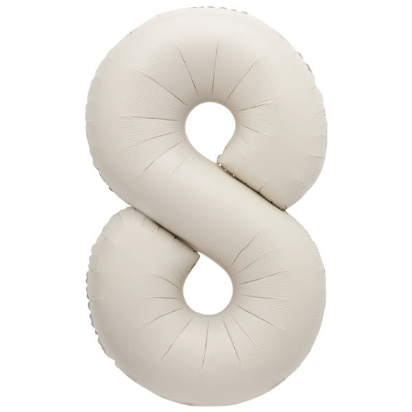 Large 34&quot; Number Foil Balloon number 8 matt nude - Penny Black