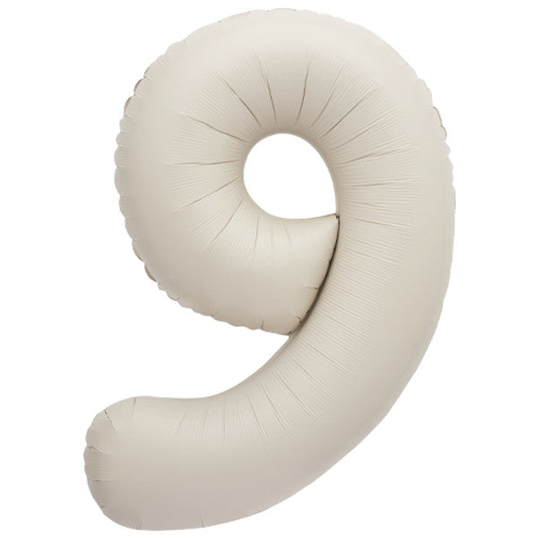 Large 34&quot; Number Foil Balloon number 9 matt nude - Penny Black