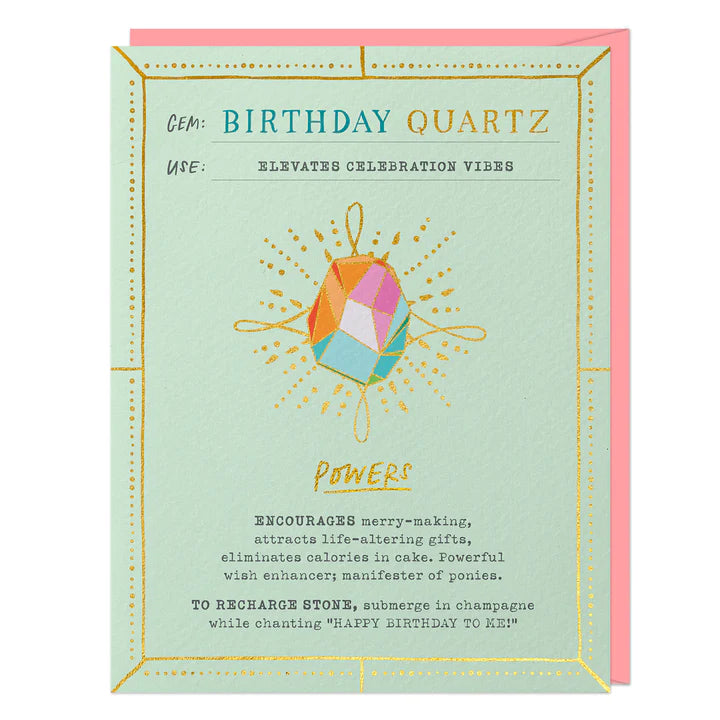 Birthday Quartz Fantasy Stone Card