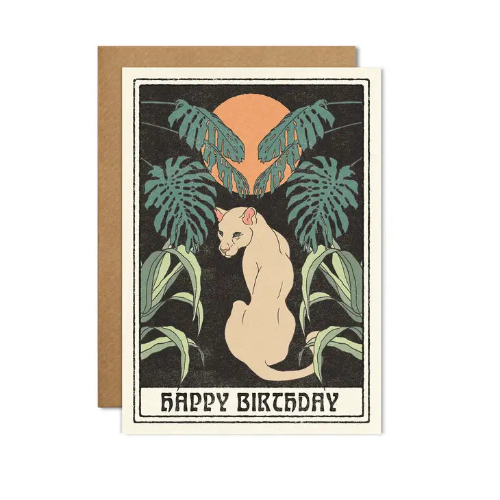 White Panther Sunrise Birthday Card by cai &amp; jo at penny black