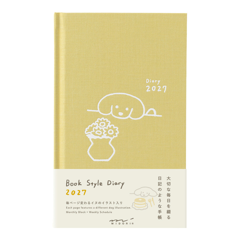 Midori Book Style B6 2027 Diary - Dog Yellow | Penny Black | Japanese Stationery That Brings Joy To The Every Day