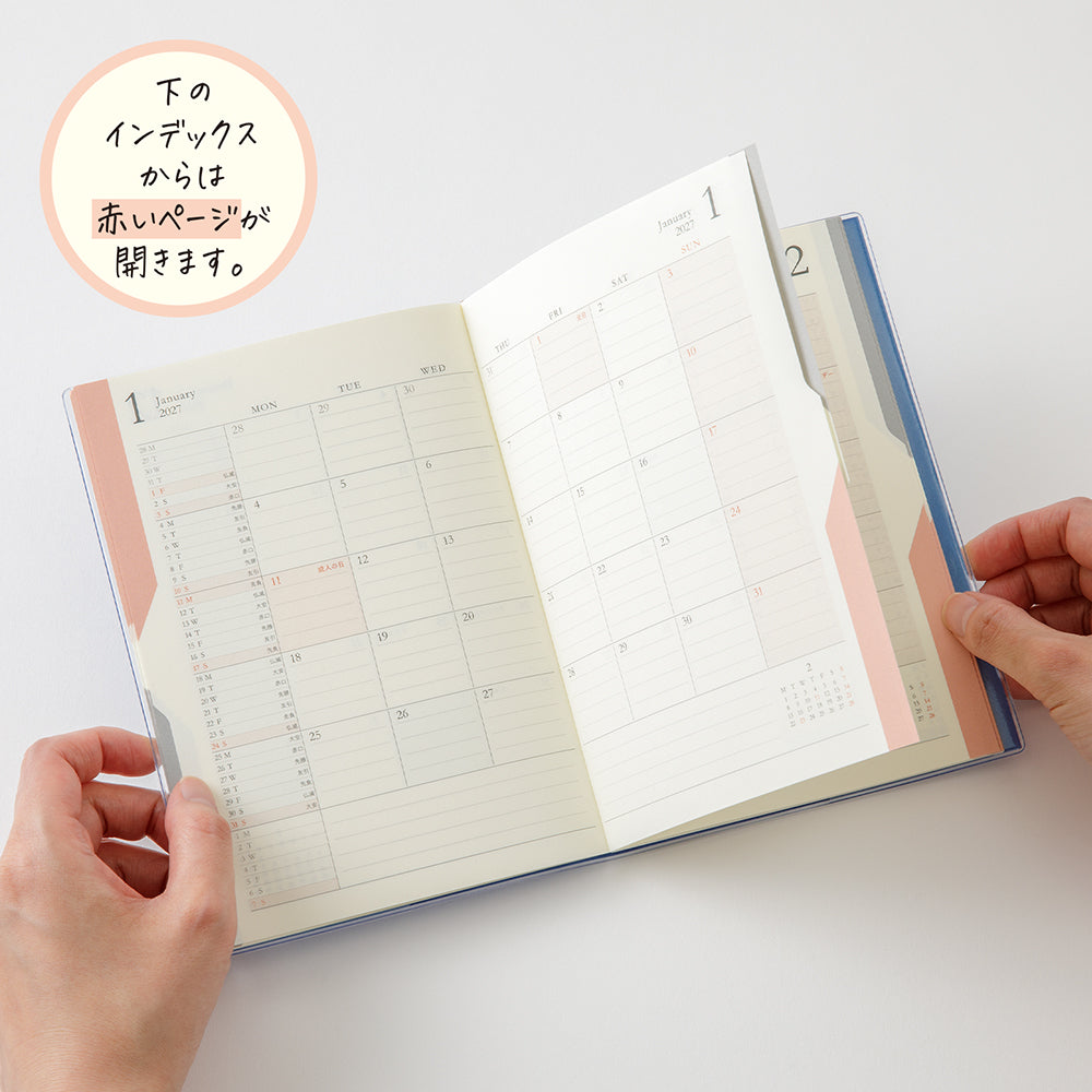 Midori Double Schedule Blue B6 2027 Diary | Penny Black | Stylish Stationery Bringing Every Day Joy!