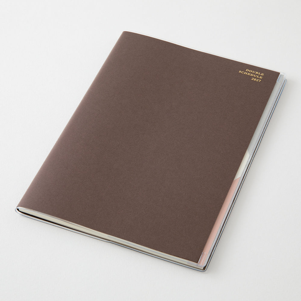 Midori Double Schedule Brown B6 2027 Diary | Penny Black | Stylish Diaries & Planners For 2027