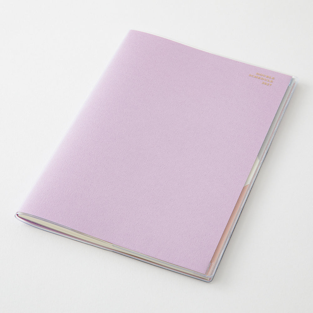 Midori Double Schedule Money Light Lilac B6 2027 Diary | Penny Black | Japanese Stationery For Everyday Joy