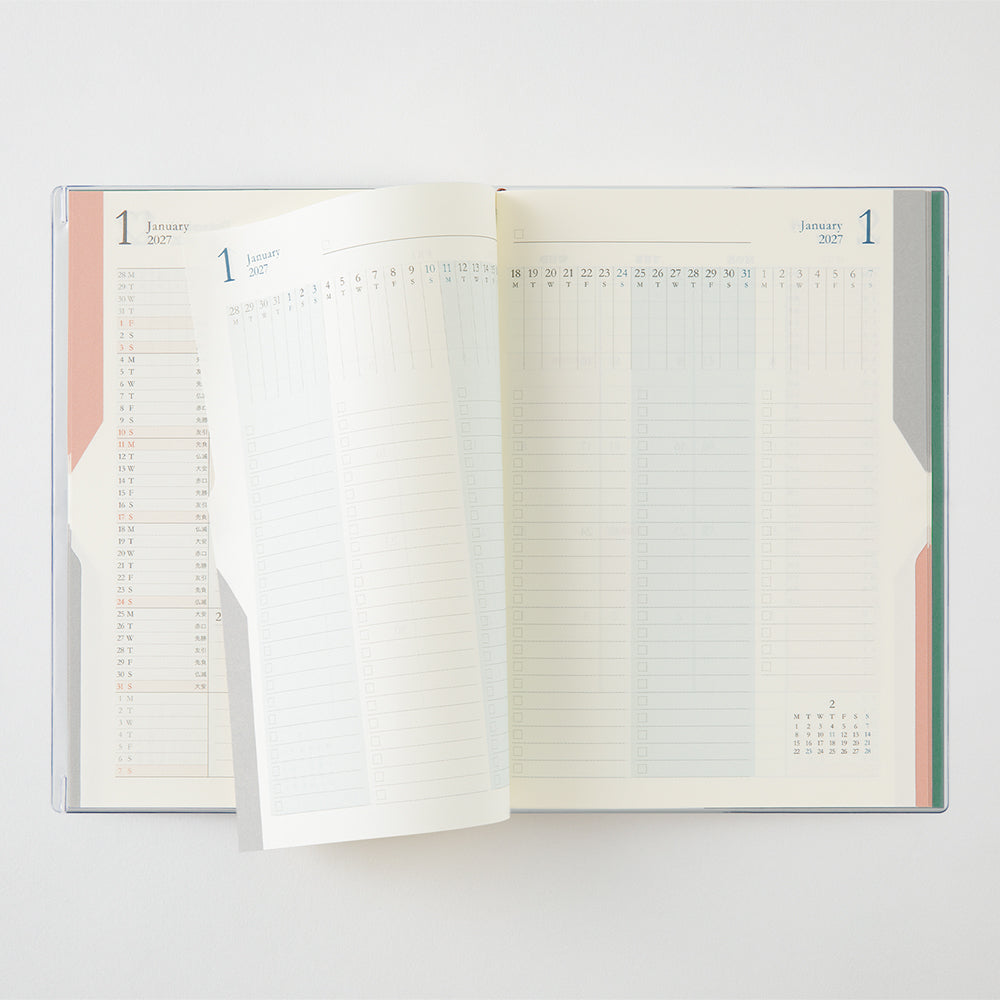 Midori Double Schedule To Do Green B6 2027 Diary | Penny Black | 2027 Diaries & Planners 