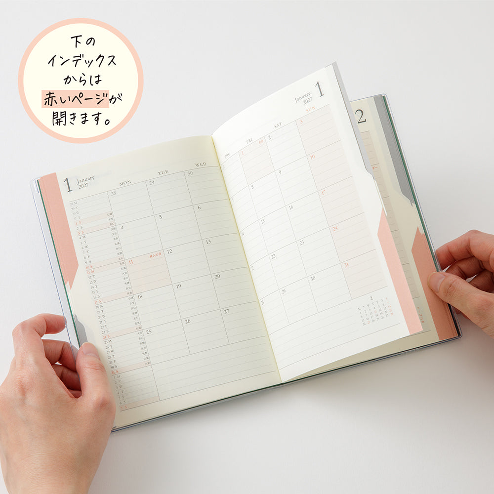 Midori Double Schedule To Do Green B6 2027 Diary | Penny Black | 2027 Diaries & Planners 
