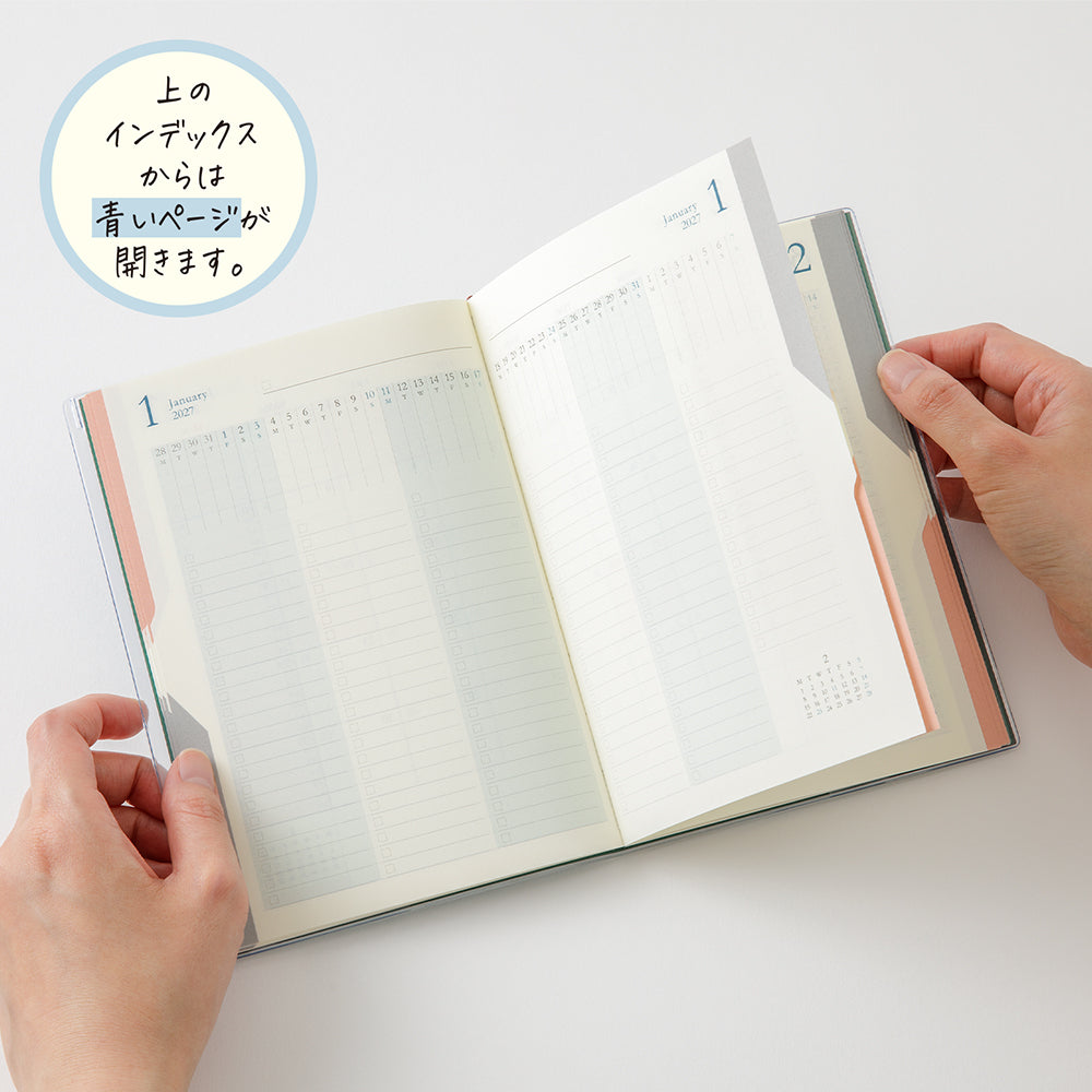 Midori Double Schedule To Do Green B6 2027 Diary | Penny Black | 2027 Diaries & Planners 
