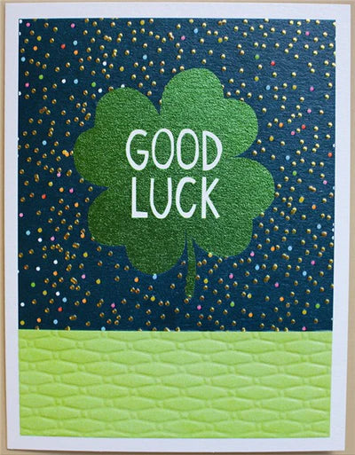 Good Luck Four Leaf Clover Card