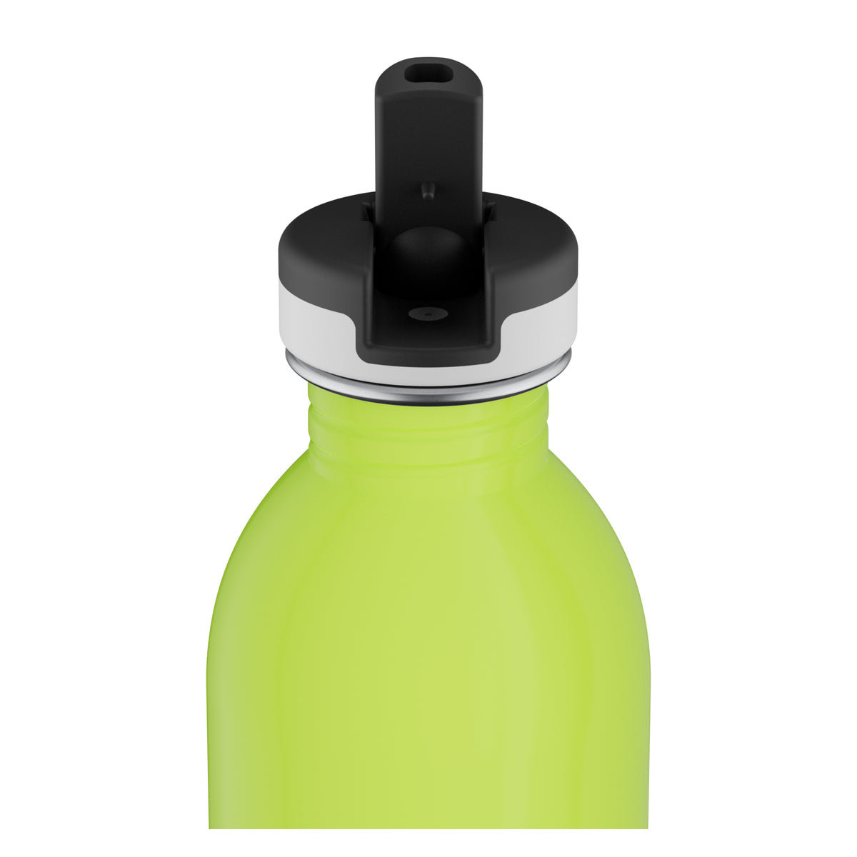 24Bottles 250ml REactive Water Bottle with Sport Lid - Yellow/Green by penny black showing sports lid